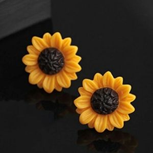 Sunflower Stud Earrings Yellow Girls Womens Gift